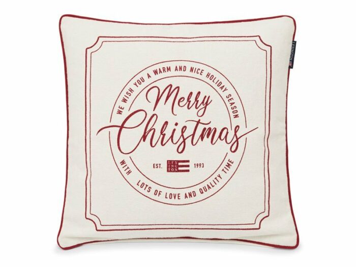 LEXINGTON Kissenhülle MERRY CHRISTMAS RECYCLED COTTON CANVAS PILLOW COVER, Off White, 50 x 50-0